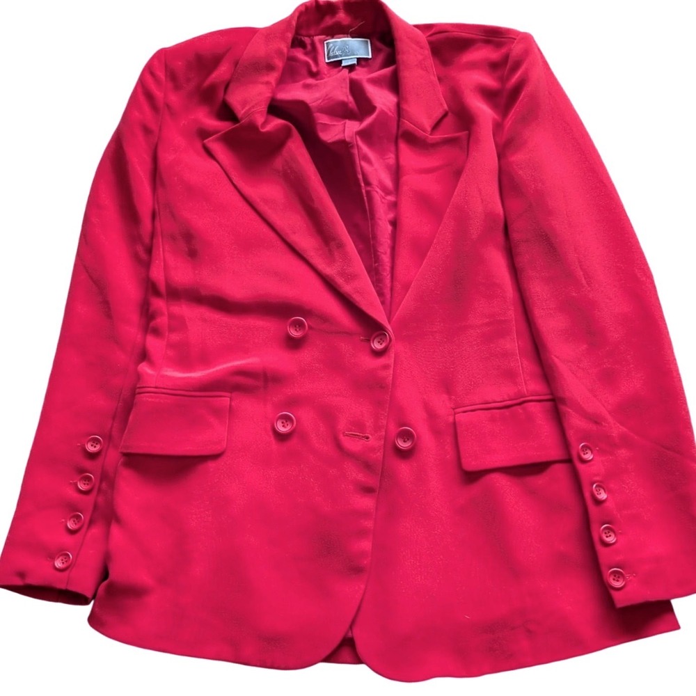 Chelsea28 Red Double Breasted Blazer Jacket SMALL Preppy Nautical Career Nordies
